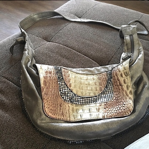 Treesje designer metallic hobo purse shoulder bag - Picture 2 of 8